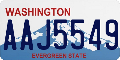 WA license plate AAJ5549