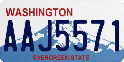 WA license plate AAJ5571