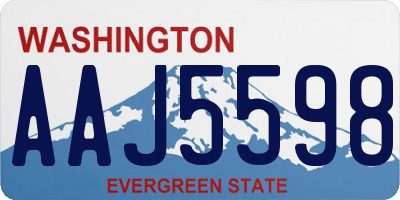 WA license plate AAJ5598