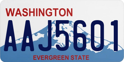 WA license plate AAJ5601