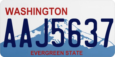 WA license plate AAJ5637