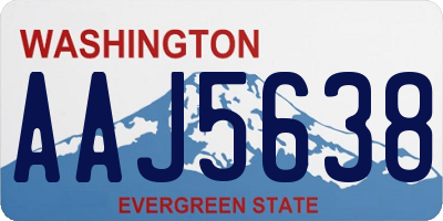 WA license plate AAJ5638