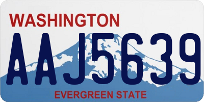 WA license plate AAJ5639