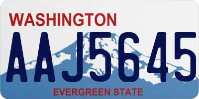 WA license plate AAJ5645