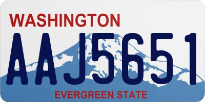 WA license plate AAJ5651