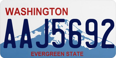 WA license plate AAJ5692