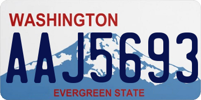 WA license plate AAJ5693