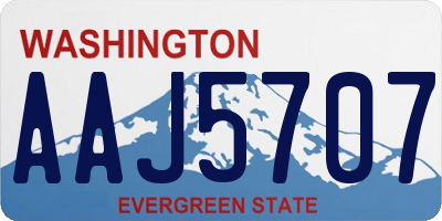 WA license plate AAJ5707