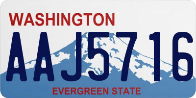 WA license plate AAJ5716