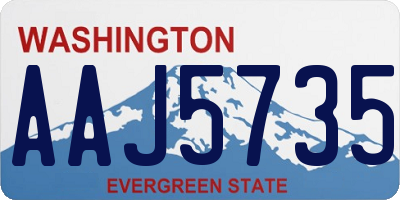 WA license plate AAJ5735