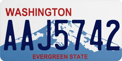 WA license plate AAJ5742