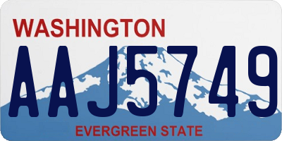WA license plate AAJ5749