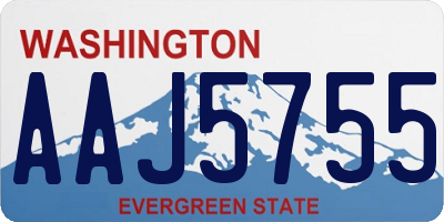 WA license plate AAJ5755