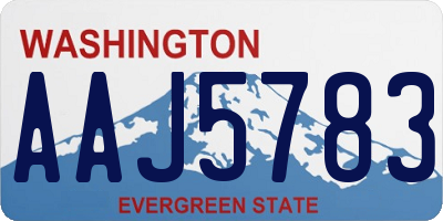 WA license plate AAJ5783