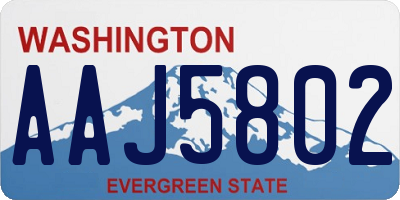 WA license plate AAJ5802