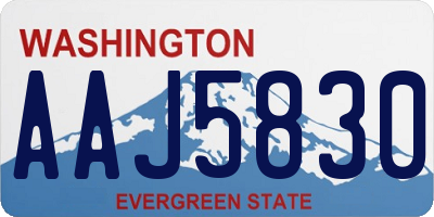 WA license plate AAJ5830