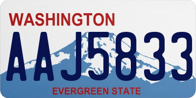 WA license plate AAJ5833