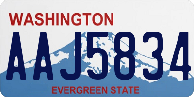WA license plate AAJ5834