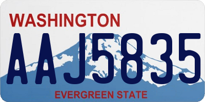 WA license plate AAJ5835