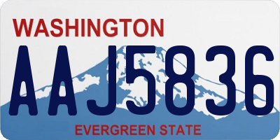WA license plate AAJ5836