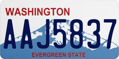 WA license plate AAJ5837