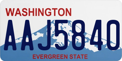 WA license plate AAJ5840