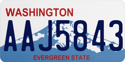WA license plate AAJ5843