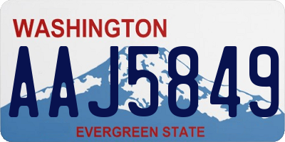 WA license plate AAJ5849