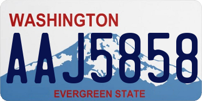 WA license plate AAJ5858