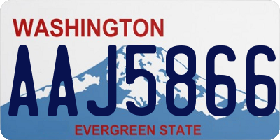 WA license plate AAJ5866