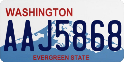 WA license plate AAJ5868