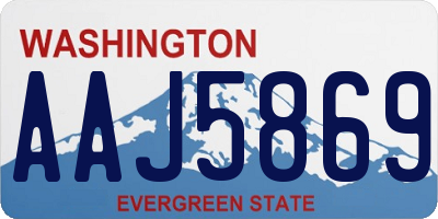 WA license plate AAJ5869