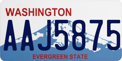 WA license plate AAJ5875