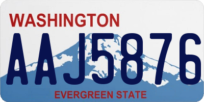 WA license plate AAJ5876