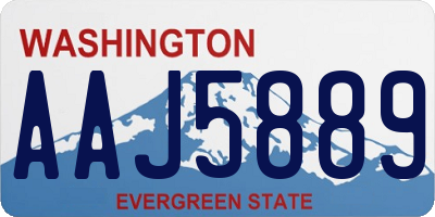 WA license plate AAJ5889