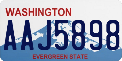 WA license plate AAJ5898