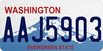 WA license plate AAJ5903