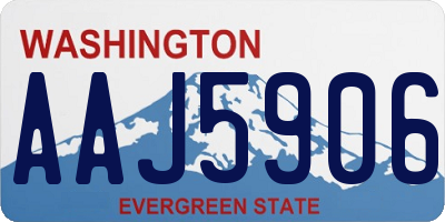 WA license plate AAJ5906