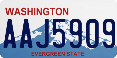 WA license plate AAJ5909