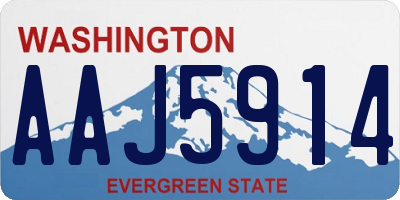 WA license plate AAJ5914