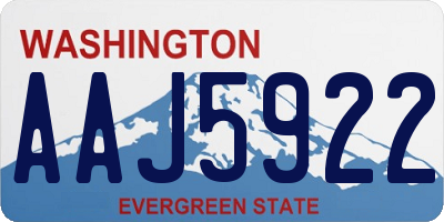 WA license plate AAJ5922