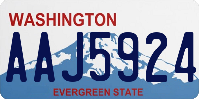 WA license plate AAJ5924