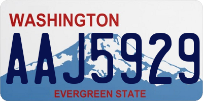 WA license plate AAJ5929