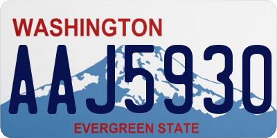 WA license plate AAJ5930