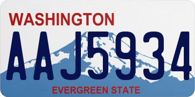 WA license plate AAJ5934