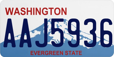 WA license plate AAJ5936