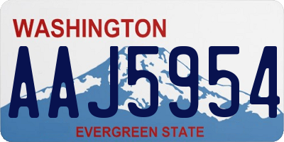 WA license plate AAJ5954