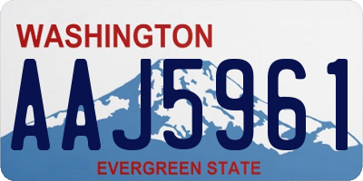 WA license plate AAJ5961