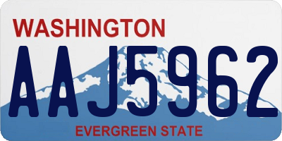 WA license plate AAJ5962