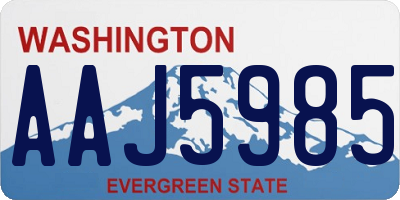 WA license plate AAJ5985